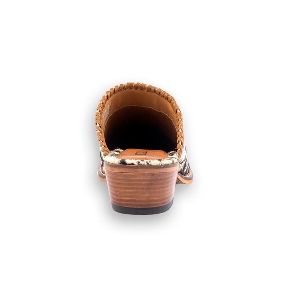 Myra Heely Mules Hair On Hide Tooled Leather NWT New Western - Picture 8 of 8